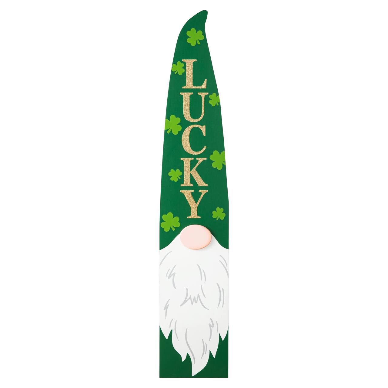 Glitzhome® 42" St. Patrick's Wooden Gonme Porch Decor
